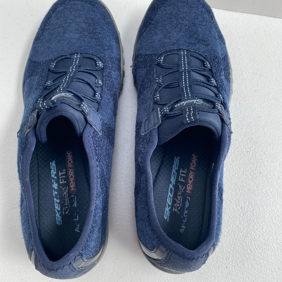 Skechers Womens Relaxed Fit Memory Foam Navy Blue Shoes Size7.5M Comfort  23855 - Picture 6 of 15